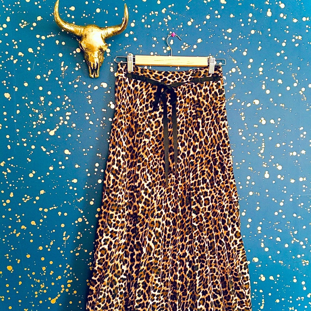Zara animal print skirt with a slit